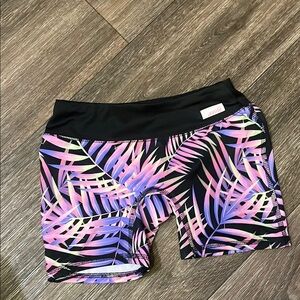 Colorful Palm Leaf Print Shorts set